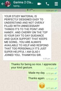 WhatsApp message from a Limitless Literature student after qualifying