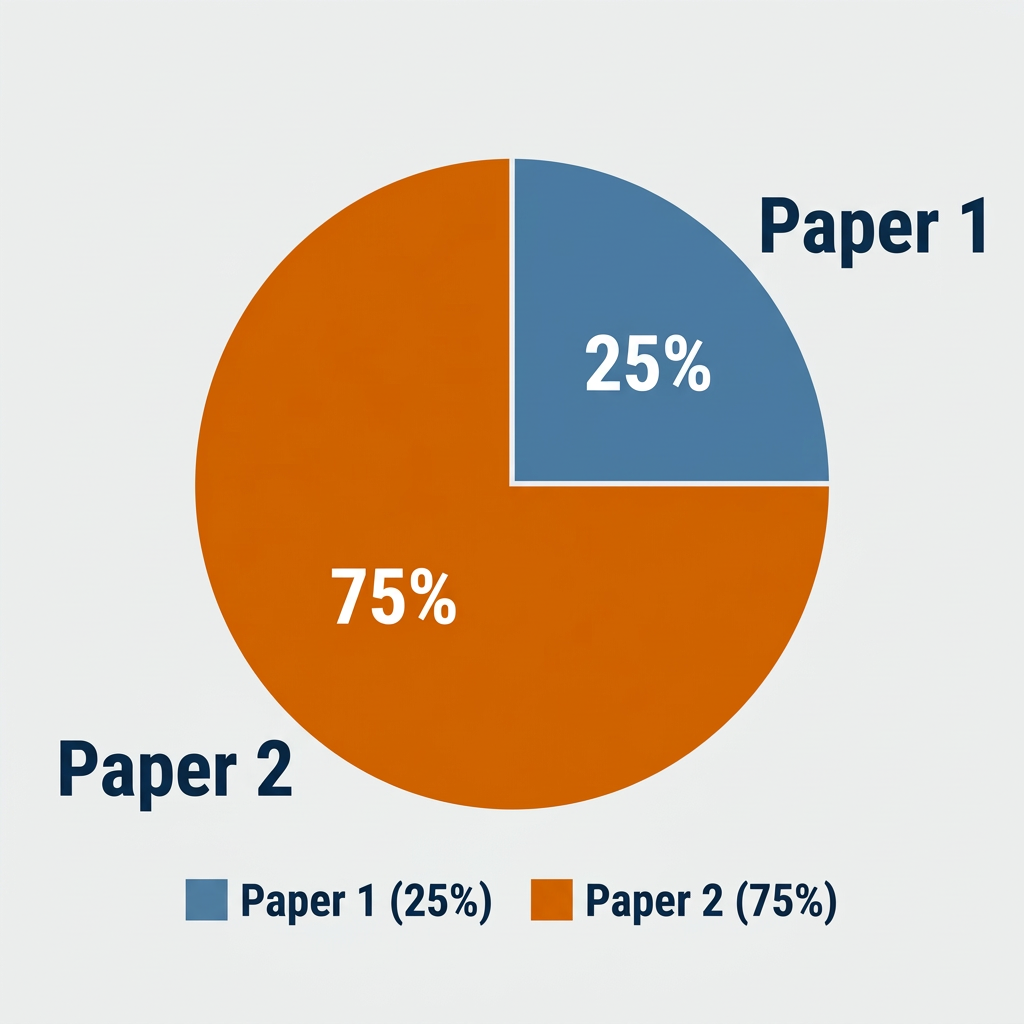 MPPSC Assistant Professor exam pattern 2026 showing Paper 1 and Paper 2 weightage