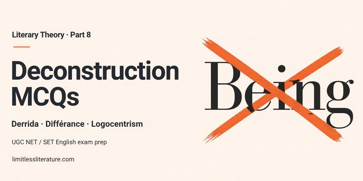 Deconstruction MCQs: Literary Theory Part 8, Derrida, différance and logocentrism