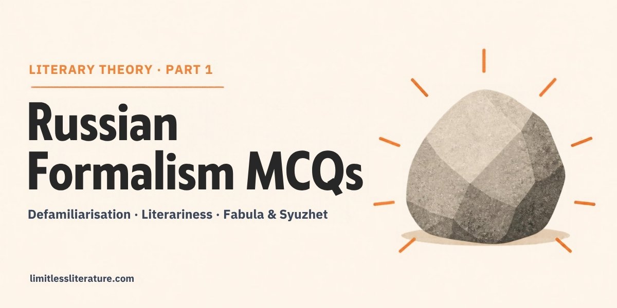 Russian Formalism MCQs: Literary Theory Part 1, Defamiliarisation, Literariness, Fabula & Syuzhet