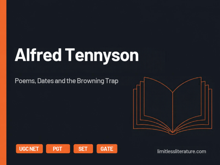 Alfred Tennyson: Poems, Dates and the Browning Trap for UGC NET, PGT, SET and GATE English