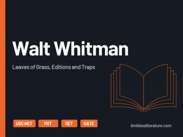 Walt Whitman: Leaves of Grass, Editions and Traps for UGC NET, PGT, SET and GATE English