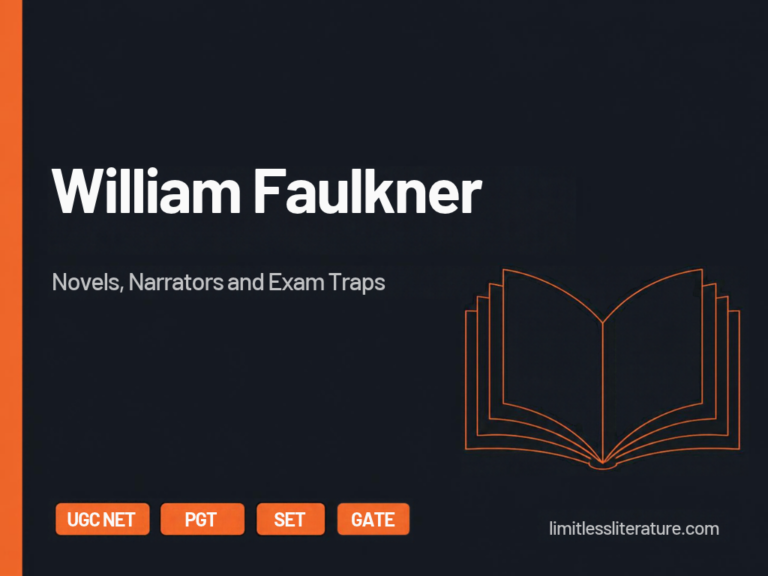 William Faulkner: Novels, Narrators and Exam Traps for UGC NET, PGT, SET and GATE English